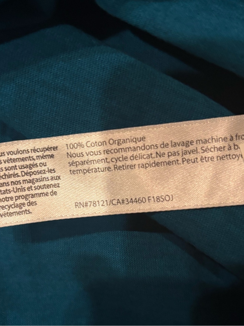 Eileen Fisher Teal Boat-Neck Long-Sleeve Tee - Picture 6 of 6